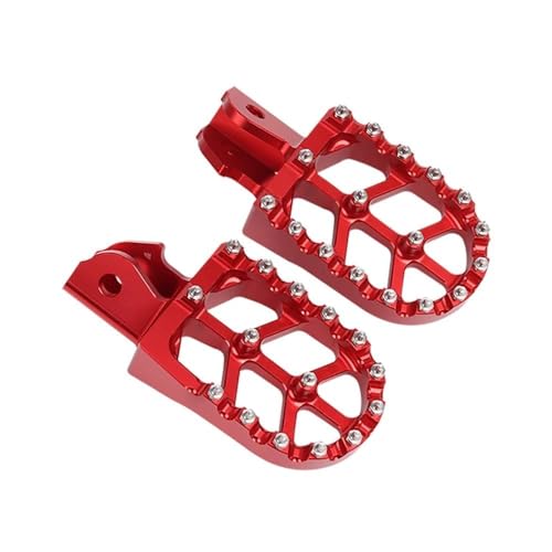 Für CRF125F CRF125 F 2014-2023 CRF250F CRF250 F 2019-2023 Motorradzubehör Fußstütze Offroad Breite Fußrasten Rutschfeste Pedale Pedalhalterung(Rot) von LFSKIUDS