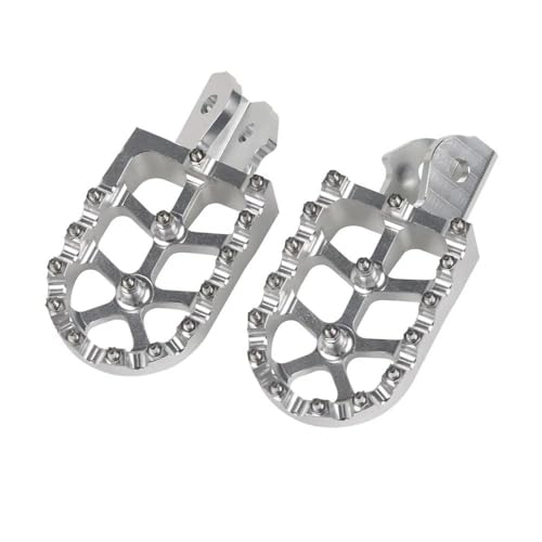 Für CRF125F CRF125 F 2014-2023 CRF250F CRF250 F 2019-2023 Motorradzubehör Fußstütze Offroad Breite Fußrasten Rutschfeste Pedale Pedalhalterung(Silber) von LFSKIUDS