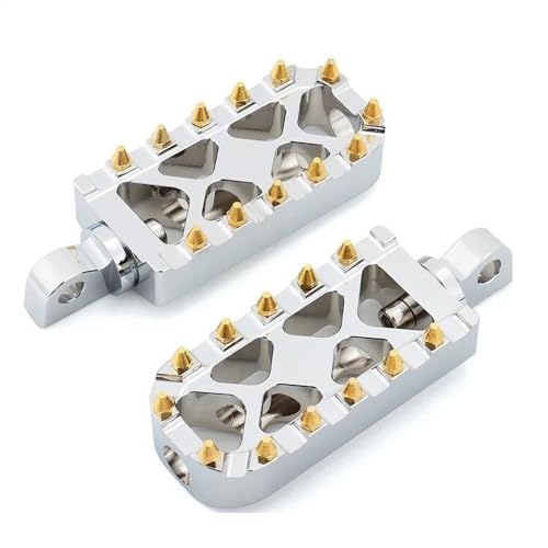 Für Har&ley Sportster 883 1200 Dyna Softail Fatb&oy Touring Street Glide Motorradzubehör Fußstütze Offroad Breite Fußrasten Rutschfeste Pedale Pedalhalterung(Chrome) von LFSKIUDS