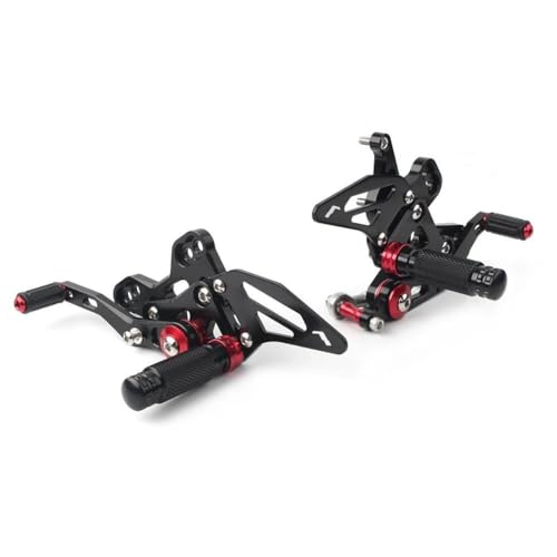 Für Hon&da CBR650R 2019–2022 CB650F 2014 2015 2016 2017 2018 Motorrad-Fußrastenanlage, Verstellbare Fußraste, Hinteres Set, Schwarze Alumium-Fußrasten-Pedalauflagen Pedalhalterung(Schwarz) von LFSKIUDS
