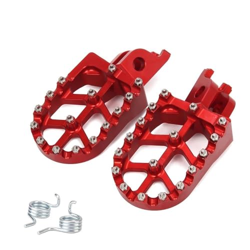 Für Hon&da CR125 CR250 CRF150R CRF250R CRF250X CRF450R CRF450X CRF250L CRF250M Motorrad Fußrasten Stützen Rutschfeste Fußrasten Offroad-Pedale Pedalhalterung(Rot) von LFSKIUDS