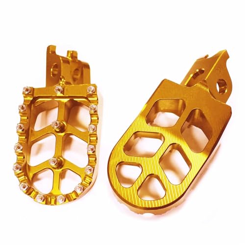 Für Hon&da CRF450R CRF450X 2002-2022 CRF450RX 2017-2022 CRF450L 2019-2020 Motorrad Fußstützen Fußrasten Fußrasten Pedale Platte Offroad Breite Fußstützen Pedalhalterung(Gold) von LFSKIUDS