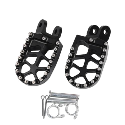 Für Hon&da CRM250 CRF230L CRF1000L/DCT CR80R CR85R XR250R XR400R XR600R XR650L Motorrad Fußstützen Fußrasten Pedale Platte Offroad Breite Fußstützen Pedalhalterung(Schwarz) von LFSKIUDS