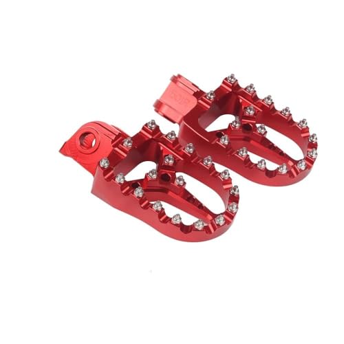 Für K&T&-M 690 ENDURO SMC R 950 SUPER MOTO R 990 1050 1090 1190 1290 ADVENTURE Motorrad Fußrasten Stützen Rutschfeste Fußrasten Offroad-Pedale Pedalhalterung(Rot) von LFSKIUDS