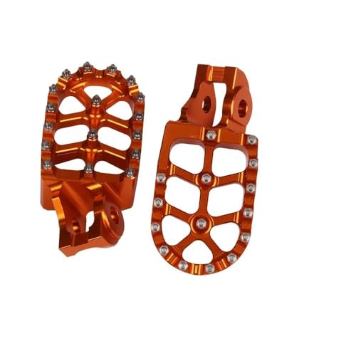 Für K&-T&-M SX SX-F SXF XC-F XCF SX 125-530 EXC EXCF EXC-F XC XC-F 85SX Motorrad Fußstützen Fußrasten Fußrasten Pedale Platte Offroad Breite Fußstützen Pedalhalterung(Orange) von LFSKIUDS