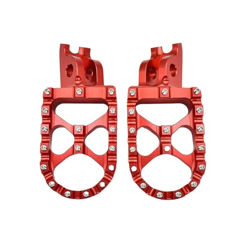 Für K&awasaki KX250F KX450F 2006–2021 KX250X KX450X 2021–2023 KLX450R 2008–2013 Motorrad-Fußrastenstützen, Rutschfeste Fußrasten, Offroad-Pedale Pedalhalterung(Rot) von LFSKIUDS