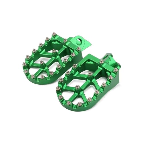 Für K&awasaki KX65 KX80 KX85 KX100 Motorrad Fußrasten Ruht Rutschfeste Fußrasten Offroad-Pedale Pedalhalterung(Grün) von LFSKIUDS