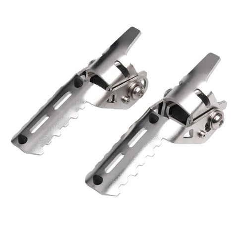 Für Loncin VOGE 500DS 650DS 500 DS 650 DS 500 R 500R Motorradzubehör Fahrer Vorne Fußstütze Offroad Breite Fußrasten Rutschfeste Pedale Pedalhalterung(Silber) von LFSKIUDS