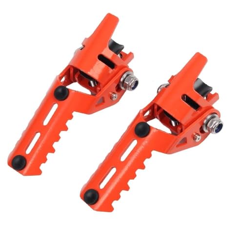 Für Royal Enfield Scram 411 2022 2023 Motorrad Zubehör Front Fahrer Autobahn Fußstütze Klapp Fußrasten Schellen Fußstützen Pedalhalterung(Orange) von LFSKIUDS