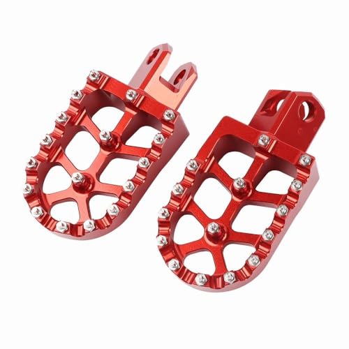 Für Suzuki RM125 RM250 RM250Z RMX250 RM 125 RM 250 Z RMX 250 Motorrad Fußstützen Fußrasten Fußrasten Pedale Platte Offroad Breite Fußstützen Pedalhalterung(Rot) von LFSKIUDS