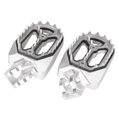 Für Suzuki RMZ250 RMZ450 2010 2011 2012 2013 2014 2015 Motorradzubehör Fußstütze Offroad Breite Fußrasten Rutschfeste Pedale Pedalhalterung(Silber) von LFSKIUDS