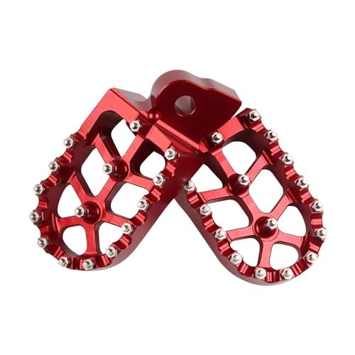 Für Yama&ha YZ 65 85 125 250 125X 250X 250FX 450FX WR 250F 450F YZF WRF 250 450 426 F Motorrad Fußstützen Fußrasten Pedale Platte Offroad Breite Fußstützen Pedalhalterung(Rot) von LFSKIUDS