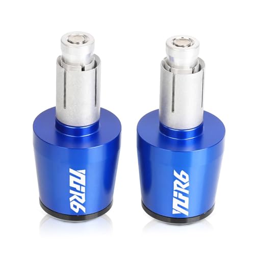 LFSKIUDS Für Yama&ha YZFR6 2008-2019 2020 2021 2022 2023 YZF-R6 7/8" 22MM Griff Bar Ends Motorrad Lenker Griffe End Kappe Anti Vibration Griffzubehör(Blau) von LFSKIUDS