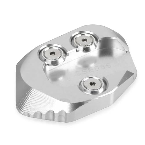 LFSKIUDS Fuß Seite Stehen Verlängerung Pad Unterstützung Anti-Skid Vergrößerte Basis Für Hon&da CB1000R 2018 2019 2020 2021 2022 2023 Ständer Extender Seitenständer(Silber) von LFSKIUDS