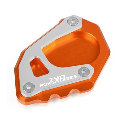 LFSKIUDS Fußseitenständer-Verlängerungspolster-Unterstützung Anti-Rutsch-vergrößerte Basis Für 790Adventure S LC 2019 2020 2021 2022 2023 Kickstand Extender Seitenständer(Orange) von LFSKIUDS