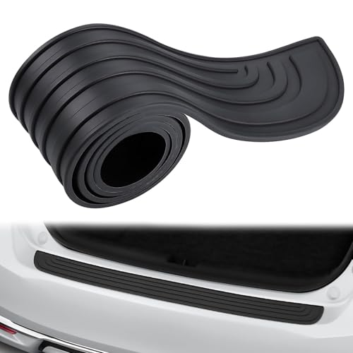 LFUPING Heckstoßstangenschutz Für Mazda MX-5 2013-2016 2017-2025, Auto Stoßstangenschutz aus Gummi Heck Stoßstange Protektor Streifen Ladekantenschutz（104 * 9cm）,Bla-ck von LFUPING