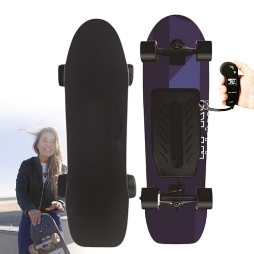 350 W Elektro-Skateboards für Erwachsene und Jugendliche, 27,5 Zoll großes 7-lagiges Ahorn-Elektro-Longboard mit Fernbedienung, 12,4 Meilen pro Stunde Höchstgeschwindigkeit,StyleA von LFfwynog