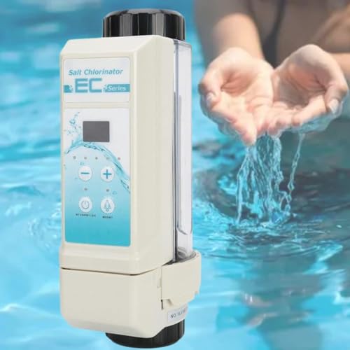 Elektrolytischer Salzchlorinator, Salzchlorgenerator für Pools mit Wasserstandsüberwachungsfunktion und automatischer Reinigungsfunktion, Chlorierung von Salzwasserpools im Spa-Pool,60M³/12g/hr von LFfwynog