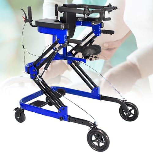 LFfwynog Faltbarer Gehwagen mit 4 Rädern, 8-Zoll-All-Terrain-Räder, umlaufende Lendenwirbelstütze mit gepolstertem Sitz für ältere und behinderte Menschen Blue-A LFfwynog Faltbarer Gehwagen mit 4 Rädern, 8-Zoll-All-Terrain-Räder, umlaufende Lendenwirbelstütze mit gepolstertem Sitz für ältere und behinderte Menschen Blue-A von LFfwynog