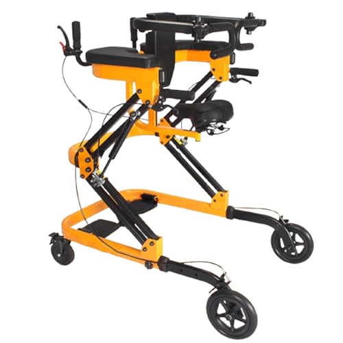 LFfwynog Faltbarer Gehwagen mit 4 Rädern, 8-Zoll-All-Terrain-Räder, umlaufende Lendenwirbelstütze mit gepolstertem Sitz für ältere und behinderte Menschen Yellow-A LFfwynog Faltbarer Gehwagen mit 4 Rädern, 8-Zoll-All-Terrain-Räder, umlaufende Lendenwirbelstütze mit gepolstertem Sitz für ältere und behinderte Menschen Yellow-A von LFfwynog