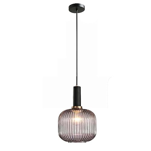 Glas Pendelleuchte, Industrial Vintage E27 Loft Bar Deckenleuchte Hängelampe, Esszimmer Schlafzimmer Küchen Kronleuchter (20cm, Schwarz) von LFsem