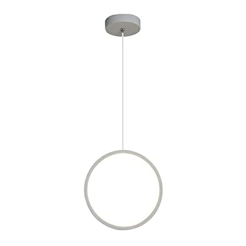 LFsem LED Pendelleuchte Runde Ring Hängelampe Moderne einfache nordische Deckenleuchte Metall Kreis hängende Beleuchtung Schlafzimmer Esszimmer Wohnzimmer (A-Weiß) von LFsem