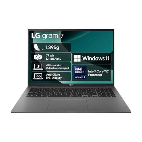 2025 LG gram Notebook 17 Zoll Laptop - Intel Core Ultra 7 (16GB RAM, 1TB SSD, Intel Arc Graphics, Windows 11 Home, Bluetooth 5.3, 2xThunderbold 4) - Grau von LG Electronics