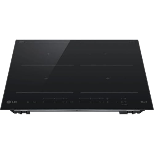 LG CBIZ2437B Induktionskochfeld 60 cm, Leistung von 2,5 bis 7,4 kW, 4 Zonen, 2 Flex-Zonen, 15 Leistungsstufen + Boost, unabhängige Touch-Slide-Steuerung, WLAN, Keramikglas, Schwarz von LG