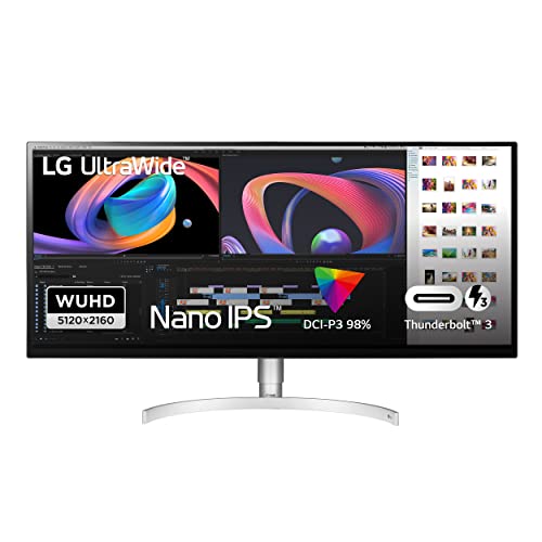 LG 5K UltraWide-Ultrafine Monitor 34WK95U 86,36 cm - 34 Zoll, Nano IPS, VESA Display HDR 600, Thunderbolt 3, Schwarz/Weiß von LG