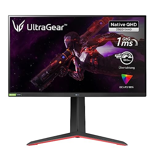 LG Electronics 27GP850-B 68,5 cm (27 Zoll) UltraGear Gaming Monitor (QHD, IPS-Panel mit 1ms (GtG), 180 Hz), schwarz von LG Electronics