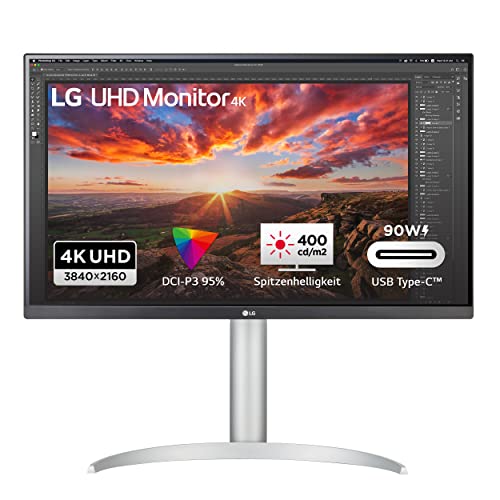 LG Electronics 27UP85NP-W 4K UHD 27'' (68cm), 3840 x 2160, 16:9, VESA DisplayHDR™ 400, AMD FreeSync™, IPS with DCI-P3 95%, 5ms GtG - Weiß & Schwarz von LG Electronics