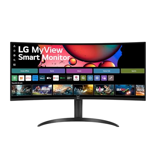 LG Electronics 34SR65QC-B.AEU UltraWide Curved QHD Monitor 34" (86,42cm), 3440 x 1440, 21:9, 5 ms GtG, 100 Hz, webOS, Flicker Safe - Schwarz von LG