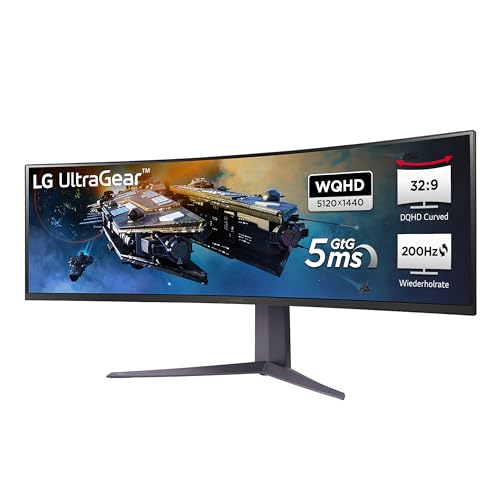 LG Electronics 45GR65DC-B Ultragear™ DQHD 44,5" (113cm), 5120 x 1440, 32:9, AMD FreeSync™, HDR10, 95% DCI-P3, 5ms GtG, PBP(Bild neben Bild)-Modus - Schwarz von LG Electronics