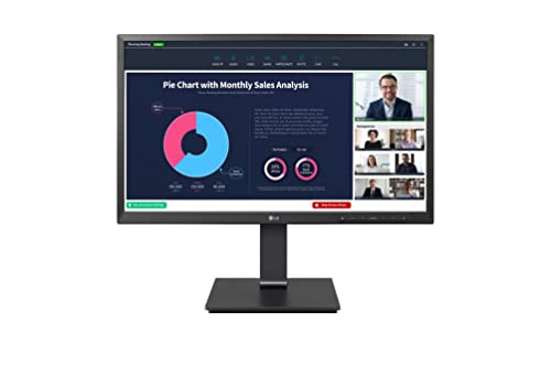 LG Electronics 24BP750C, Business-Monitor 23,8 Zoll HD (IPS-Panel mit 5 ms GtG, 1920 x 1080, 250 cd/m², USB-C, Lautsprecher, Webcam, Höhe und Neigung verstellbar), Schwarz von LG
