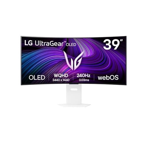 LG Ultragear™ 39GX90SA-W Gaming-PC-Monitor 39 Zoll – OLED-Panel, QHD-Auflösung (3440 x 1440), 1 ms 240 Hz, DisplayHDR™400 True Black, DCI-P3 98,5% (CIE1976), FreeSync Premium, G-Sync kompatibel von LG