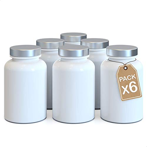 LG Luxury & Grace 6 Polypropylen-Kapselflaschen 150 ml. Pillenflaschen mit Schraubdeckel. Für Labor und Haushalt. Undurchsichtiger Behälter. Ideal für Pillen, Vitamine, Labor und Lebensmittel. von LG Luxury & Grace