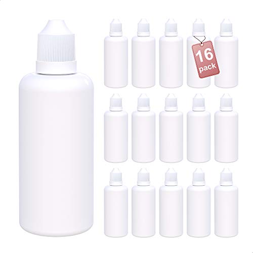 LG Luxury & Grace Set 16 Tropfflaschen, 60 ml. Dropper Flaschen aus Polyethylen mit Tropfer und Schraubverschluss. Nachfüllbare Flaschen. Dosierung und Lagerung flüssiger Substanzen. von LG Luxury & Grace