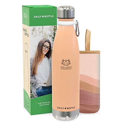 LG Luxury & Grace Trinkflasche aus Edelstahl 750 ml. BPA-freie Thermoflasche für heiße und kalte Getränke. Doppelwandige Wasserflasche mit Hermetischem Verschluss. Neoprentasche + Karabiner. von LG Luxury & Grace