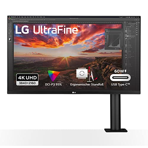 LG Electronics 32UN880P-B Ultrafine™ Ergo UHD 4K 32" (80cm), 3840 x 2160, 16:9, Energy-efficient LED Backlight, DCI-P3 95% (Typ.), HDR10, 5ms GtG - Schwarz von LG