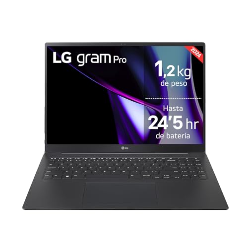 LG Gram Pro 16Z90SP-A Notebook, Intel Cora Ultra 7, Windows 11 Home, 32 GB RAM, 512 GB SSD, 1,2 kg, 24,5 h Akkulaufzeit, Schwarz von LG