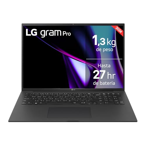 LG Gram Pro 17Z90SP-E Notebook, Intel Cora Ultra 7, Windows 11 Home, 32 GB RAM, 512 GB SSD, 1,3 kg, 27 h Laufzeit, Schwarz von LG