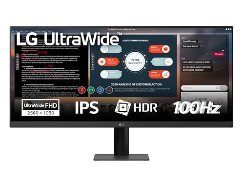 LG UltraWide™ 29U511A-B.AEU Ultrabreiter PC-Monitor 29 Zoll – IPS-Panel, UWFHD Auflösung (2560 x 1080), 5 ms GtG 100 Hz, sRGB 99% (CIE1931), neigbar, höhenverstellbar, Porträtmodus von LG