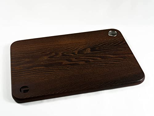 Brett aus massivem Thermo-Eschenholz Schneidebrett Servierbrett Frühstücksbrettchen Thermo Esche Geschenkidee für Hobby- und Profiköche besonders robust und langlebig, nachhaltig 23x33x1,5 cm von LGC