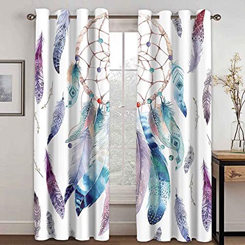 LGCK Schlafzimmer Vorhang Polyester 2 Stück Ösenvorhang Blickdicht Vorhänge Traumfänger Gardinen 3D Druck Verdunkelung Vorhänge Für Kinderzimmer Wohnzimmer Fenster 170x200cm von LGCK