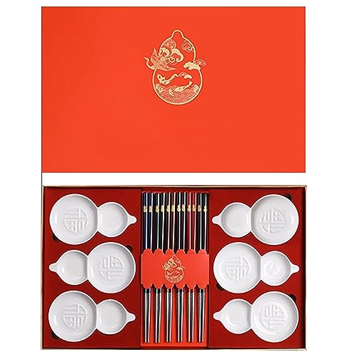 Essstäbchen aus Metall, Essstäbchen, wiederverwendbar, Fulu Shuangquan Essstäbchen-Set, Essstäbchen-Set im chinesischen Stil, Geschenkbox von LGChobby