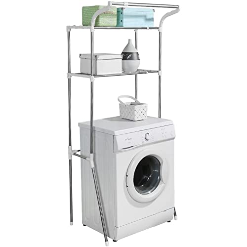 LGChobby Badezimmer-Aufbewahrungsregal, Waschmaschinen-Aufbewahrungsrahmen, bodenstehend für über der Toilette, Edelstahl-Waschmaschinenregal, Trockner-Spülmaschinen-Aufbewahrungsregal, geeignet für von LGChobby