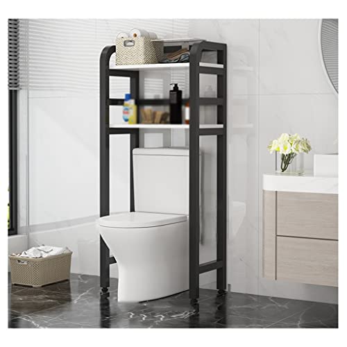 LGChobby Badezimmer-Aufbewahrungsregal, Waschmaschinen-Aufbewahrungsrahmen für über der Toilette, Aufbewahrungs-Toilettenregal 2-stöckig, platzsparendes bodenstehendes oberes Aufbewahrungs-Eck-Toilet von LGChobby