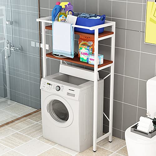 LGChobby Badezimmer-Aufbewahrungsregal, Waschmaschinen-Aufbewahrungsrahmen für über der Toilette, Badezimmer-Turmregal, einfach zu montierende, rutschfeste Bodenmatte, Wäscheständer, wasserdichtes, m von LGChobby