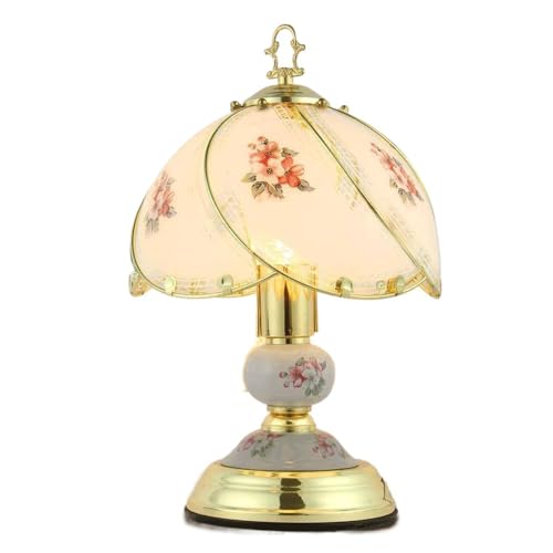 LGDEERCO Kleine Tischlampe Schlafzimmer Nachttischlampen Blumen Retro Schreibtischlampe für Nachttisch mit Glaslampenschirm Knopfschalter Home Office Wohnzimmer Dekoratives Licht LGDEERCO Kleine Tischlampe Schlafzimmer Nachttischlampen Blumen Retro Schreibtischlampe für Nachttisch mit Glaslampenschirm Knopfschalter Home Office Wohnzimmer Dekoratives Licht von LGDEERCO