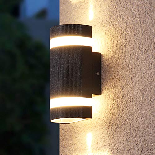 LGDEERCO Moderne Außenwand sconce feuchter matte ip65 wasserdichte beleuchtung feuchte 3000k wand klare glas aufwärts hinter außen wand porchat leuchten led matte schwarze wandhalterung außen lampe von LGDEERCO